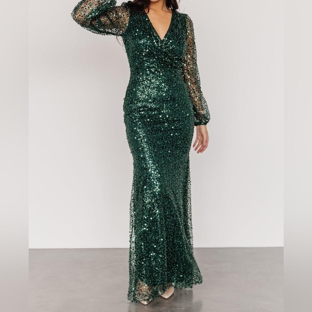 (Dark green) Bijou Sequin Gown Baltic Born